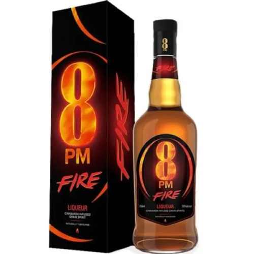 8PM Fire Liqueur is a premium spirit that transforms ordinary evenings into extraordinary moments. It is crafted from the finest grains and purest water, aged in charred oak barrels.