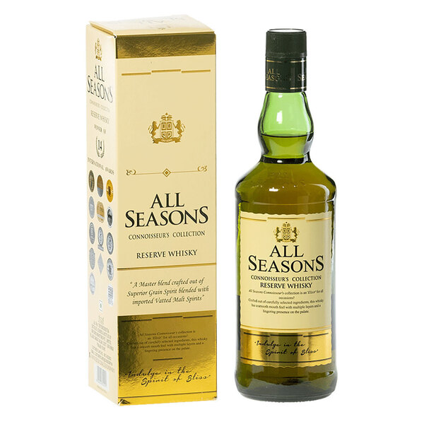 All Seasons Whisky is expertly crafted to deliver a balanced flavor, with subtle notes of vanilla, caramel, and oak, offering a smooth and rich drinking experience.
