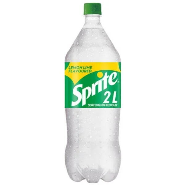 Sprite 2 Litre is a refreshing, citrus-flavored carbonated soft drink with a sweet, tangy taste. Perfect for parties, gatherings, or daily enjoyment.