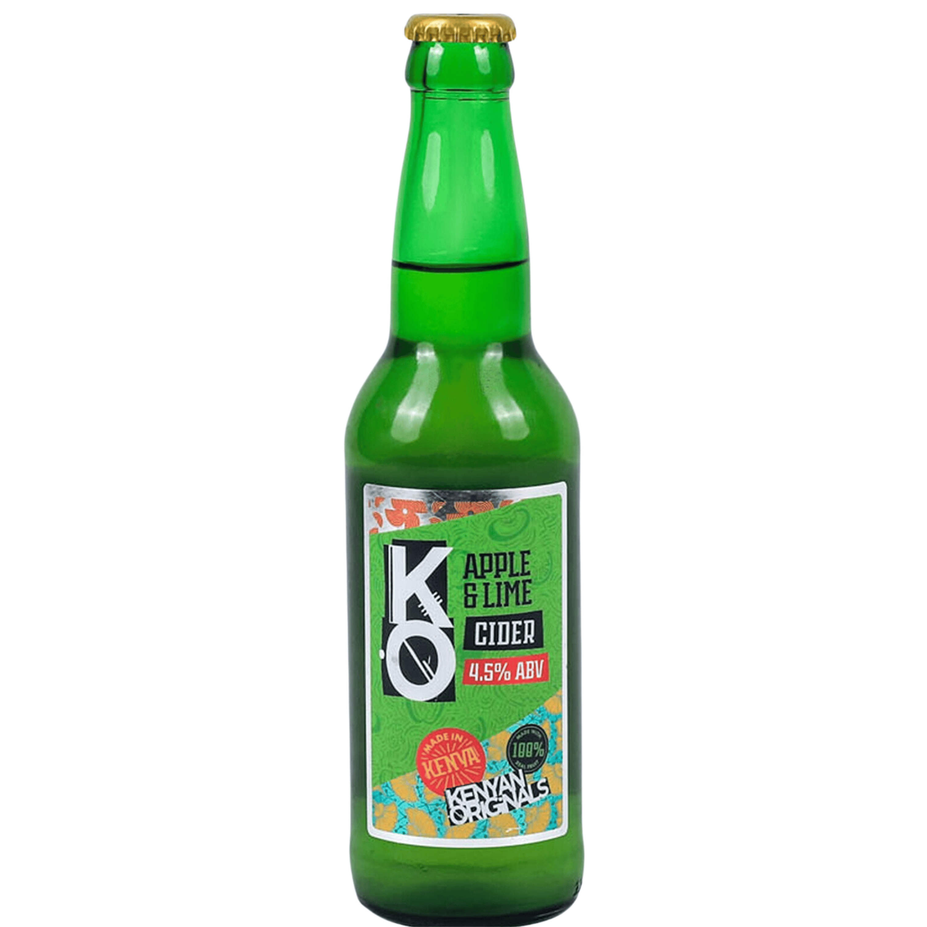 KO Apple & Lime Cider 330ml – a crisp, refreshing blend of sweet apples and zesty lime